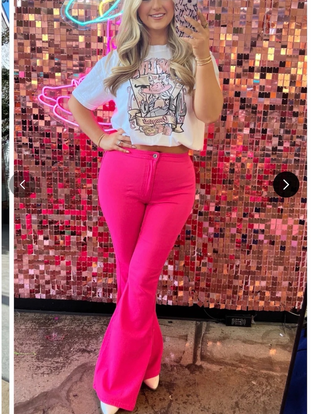 Willow Hot Pink High-Rise Flare Jeans